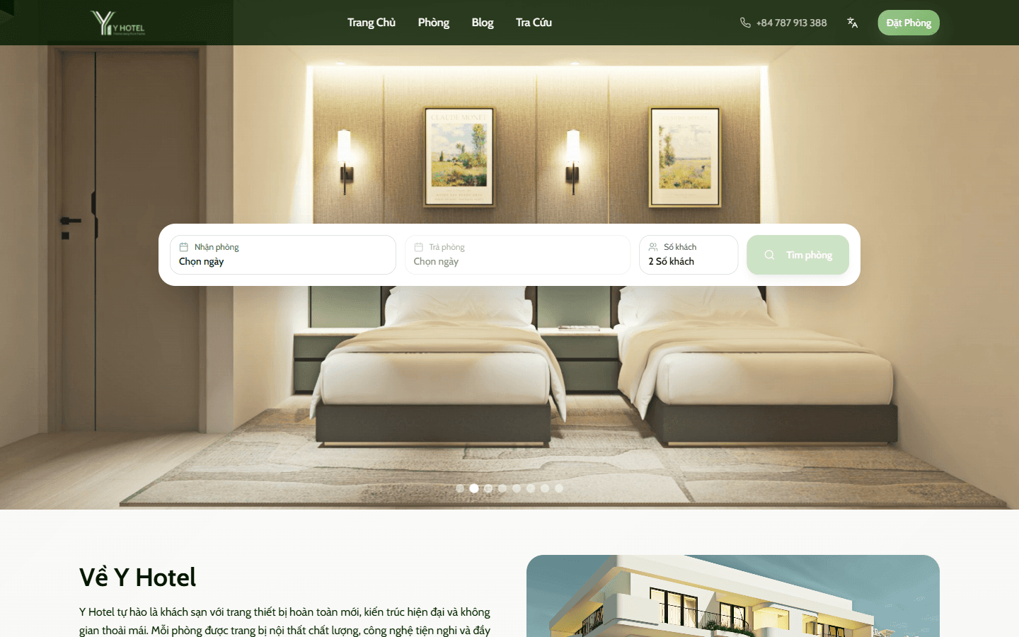 Y Hotel Cần Thơ, Hotel website