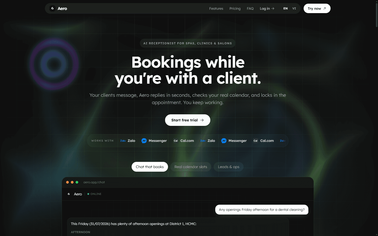 Aero, AI booking SaaS