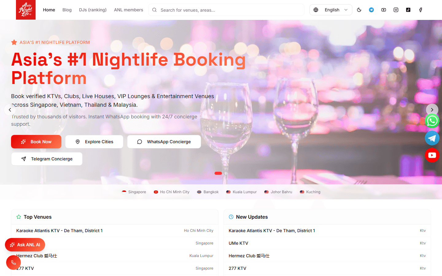 Asia Night Life, Nightlife booking platform